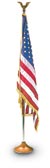 3' x 5' Indoor Flag Set - Gold Anodized Pole