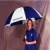 Blue and White Golf Umbrella