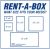 24" x 24" Rent-A-Box Sign - Blue on White