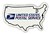 US Map Magnet with Two Color Postal Logo