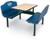 4 Seat Lunch Room Booth 63" x 42" x 36"