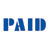 "Paid" Blue Pre-Inked Small Counter Stamp