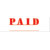"Paid" Pre-Inked Small Counter Stamp