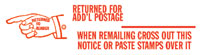 Returned For Add'l Postage Pre-Inked Stamp