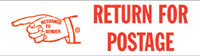 Return for Postage Rubber Stamp