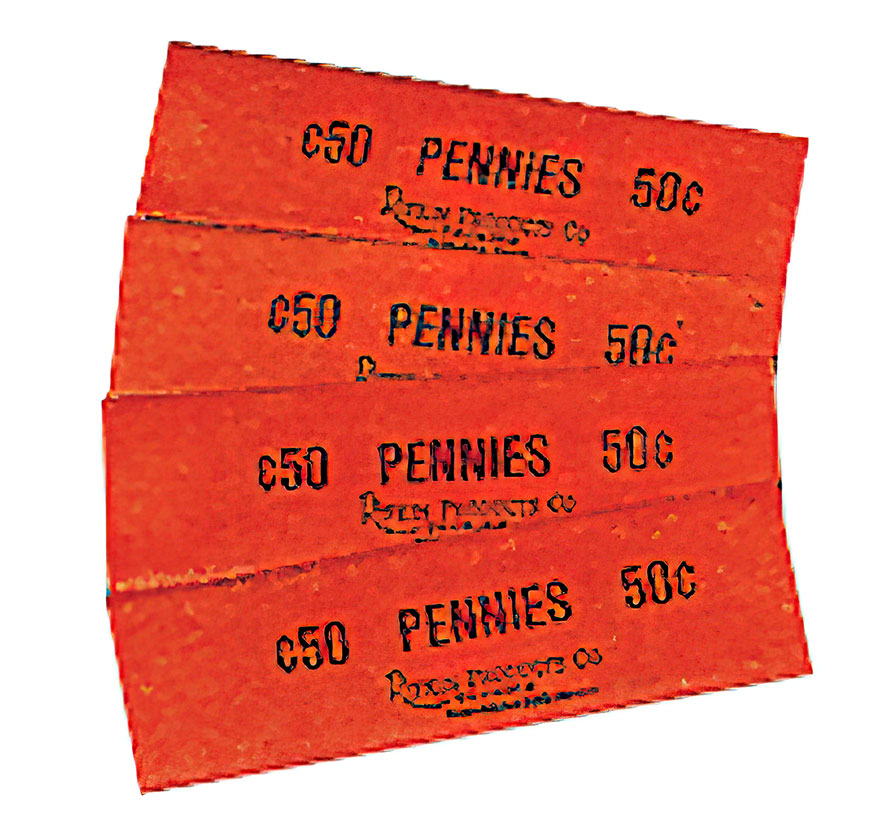 Flat Coin Wrappers - 50 pennies (1,000)