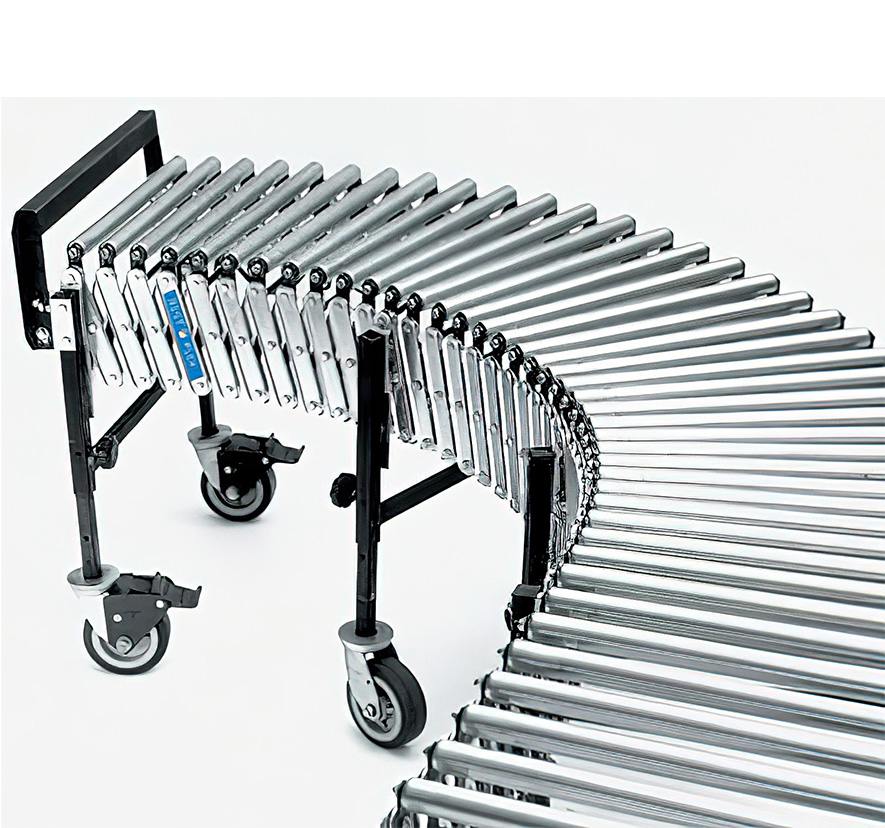 18"W x 4-16'L Flexible Gravity Skatewheel Conveyor
