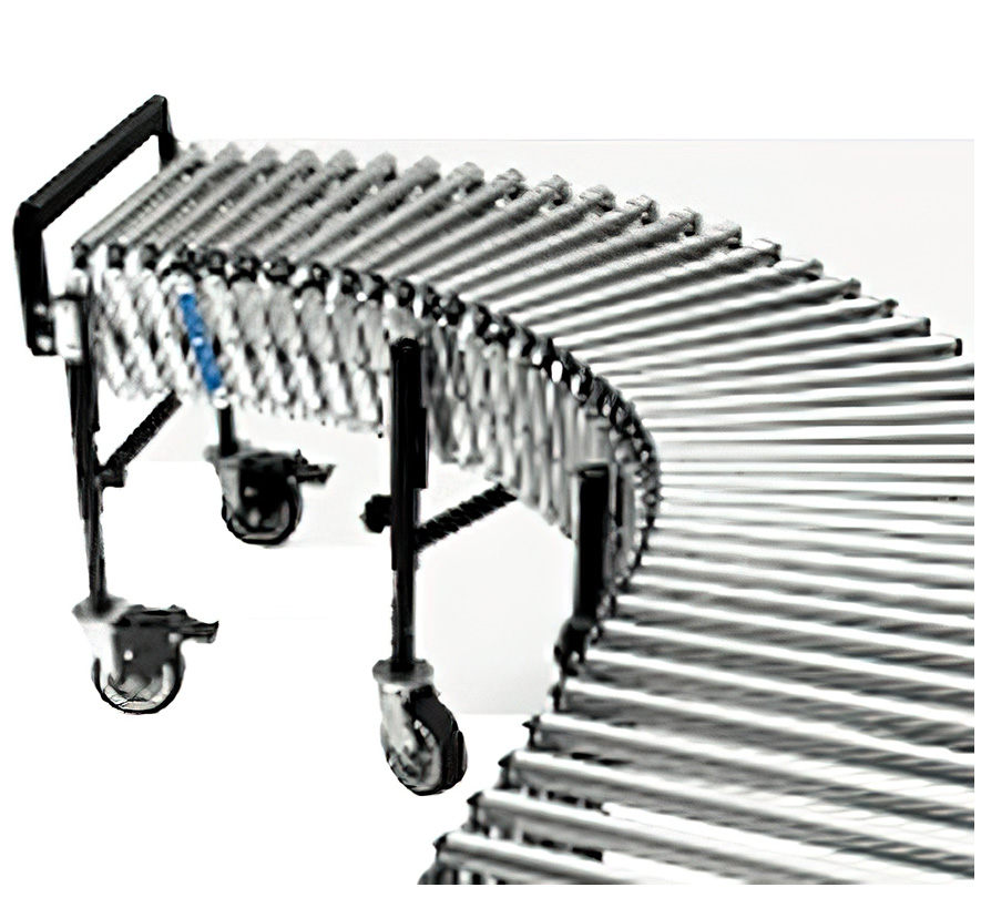 30"W x 6'8"-20'L Flexible Gravity Roller Conveyor