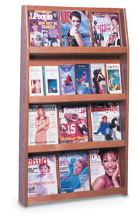 8 Magazines/16 Brochures Oak Rack