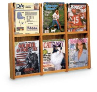 2 Magazines/4 Brochures Combination Oak Rack