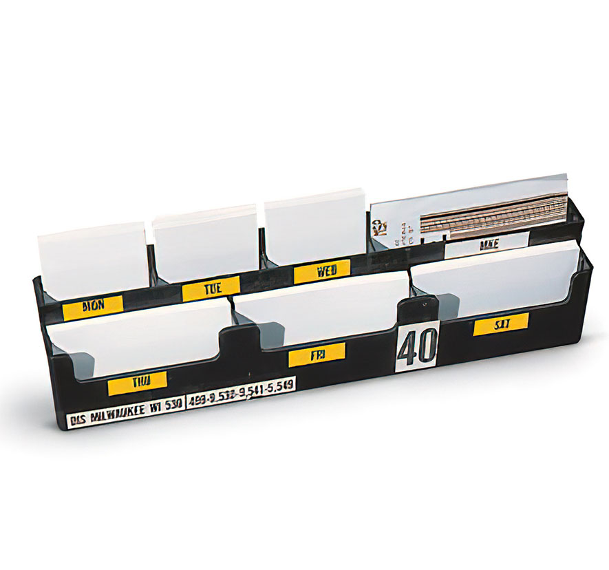 6 TRAY/ 1 ACT TAG LABEL HOLDER BLACK