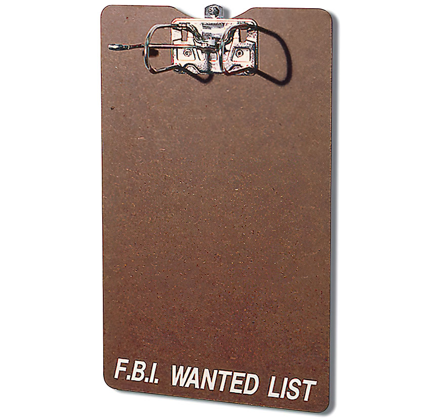 FBI Wanted List Clipboard