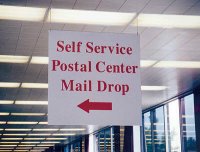 Self Service Postal Center Mail Drop Sign