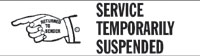Service Temporarily Suspended Pre-Inked Stamp