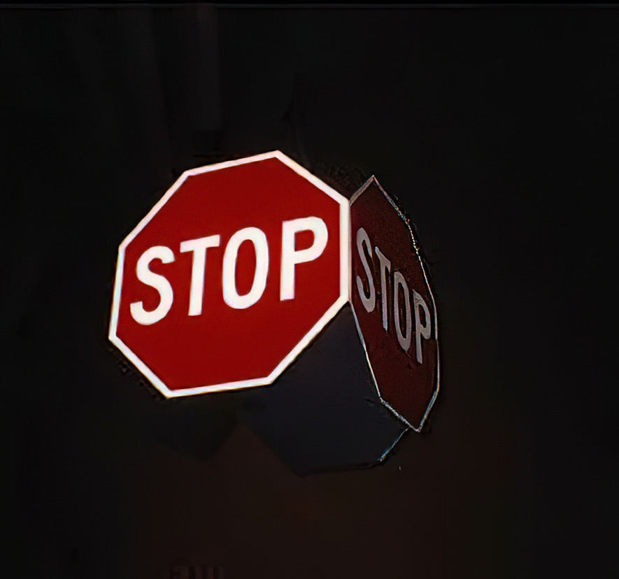 4 Way Hanging Stop Sign