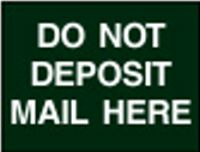 COLLECTION BOX DECAL-DO NOT DEPOSIT MAIL
