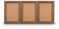 72" x 36" Wood Enclosed Corkboard - 3 Doors
