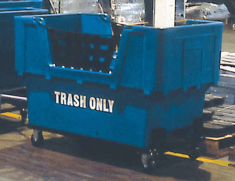 Blue Container Truck, "Trash Only"
