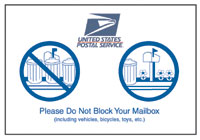 Mailbox Obstruction Notification Pads