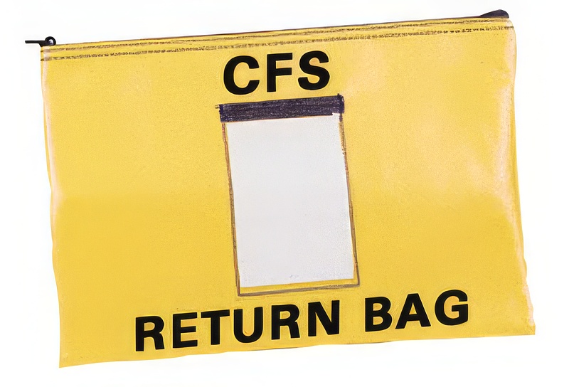 Lg Imprinted Vinyl Bag;Yellow;CFS Return