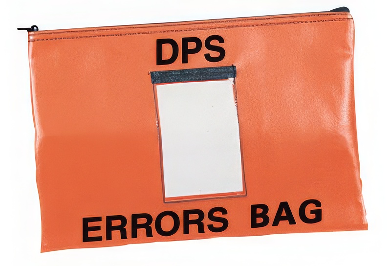 Red Lg Imprinted Vinyl Bag DPS Errors