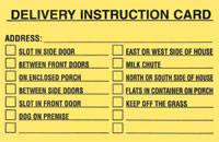 Delivery Instruction Cards