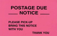 Postage Due Notice Cards