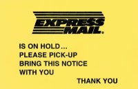 Express Mail is on Hold Cards