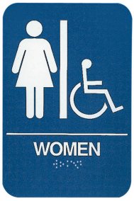 ADA Compliant Signs, Women/Wheelchair Ac