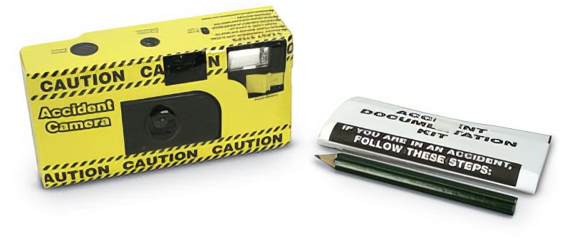 Disposable Accident Report Camera (15 Exp) w/ report + pencil