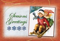 Sledding Children Postcard Puzzle (5 Pack)