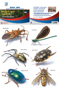 Removeable Wall Art 1 - Spiders and Bugs - 5 Sheets Per Pack