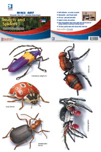 Removeable Wall Art 2 - Spiders and Bugs - 5 Sheets per Pack