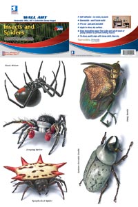 Removeable Wall Art 3 - Spiders and Bugs - 5 Sheets Per Pack