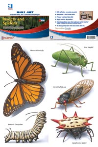 Removeable Wall Art 4 - Spiders and Bugs - 5 Sheets Per Pack