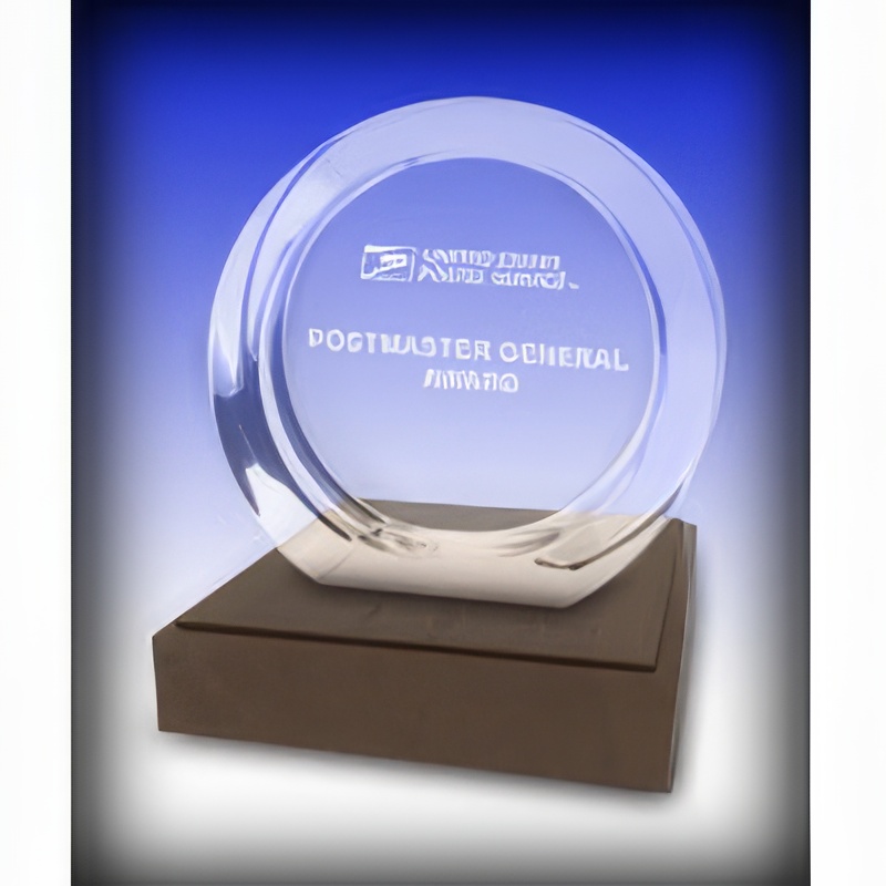 Postmaster General Award Crystal Award with Base, Medium