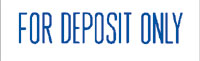"For Deposit Only" Blue Pre-Inked Small Counter Stamp