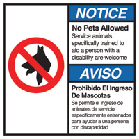 12" X 12"  LOBBY SIGN " NO DOGS....."