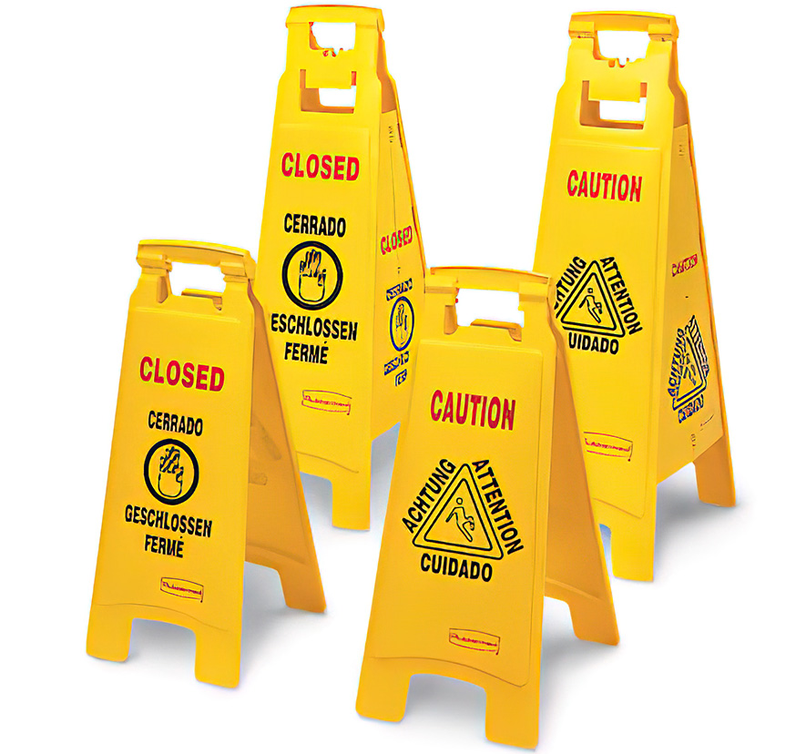 38" 4-Sided Floor Sign - "Caution"