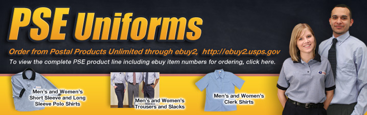 PSE Uniforms. Order from Postal Products Unlimited through ebuy2