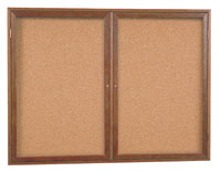 48" x 36" Wood Enclosed Corkboard - 2 Doors