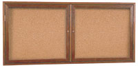 60" x 36" Wood Enclosed Corkboard - 2 Doors
