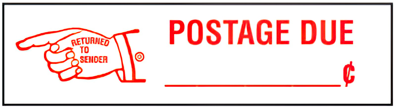 EA19,UPGRADE RUBBER "RTS"- POSTAGE DUE