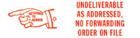 Undeliverable, No Fwd Order Pre-Inked Stamp