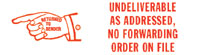 Undeliverable, No Fwd Order Rubber Stamp