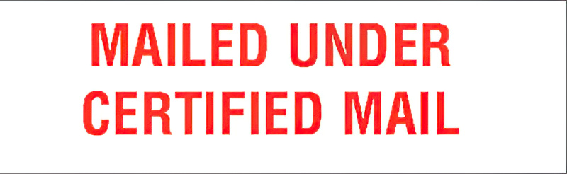 N10-142 MAILED UNDER CERIFIED MAIL