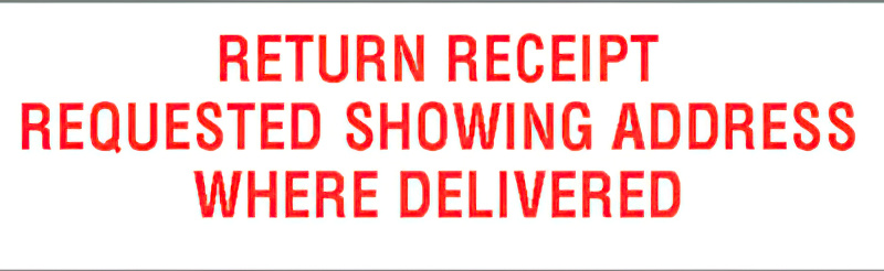 N10-303 RETURN RECEIPT REQUESTED....