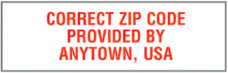 EA07,UPGRADE RUBBER STAMP CORRECT ZIP CO