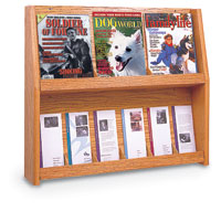 6 Magazines/12 Brochures Oak Rack