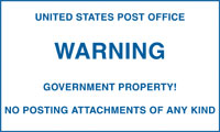 6"X10",WARNING GOVERNMENT PROPERTY